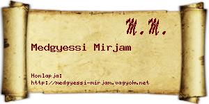 Medgyessi Mirjam névjegykártya
